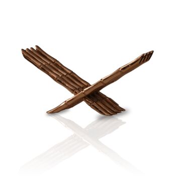 Brass Foldable Book Stand In Bamboo Design, 2 of 2