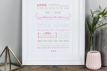 'Love Is A Temporary Madness' Wedding Anniversary Print, 6 of 6