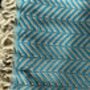 Zigzag Design Turquoise Soft Sofa Throw, thumbnail 7 of 9