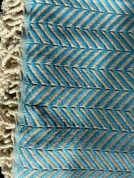 Zigzag Design Turquoise Soft Sofa Throw, 7 of 9