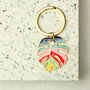 Rainbow Monstera Leaf Keyring, thumbnail 5 of 6