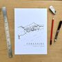 Roseberry Topping Hand Illustrated Yorkshire Print, thumbnail 3 of 9