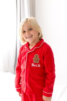 When I Wake Christmas Eve Personalised Embroidered Back And Front Pyjamas, 3 of 7