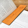 Personalised Name And Birth Flower Leather Bookmark, thumbnail 2 of 4