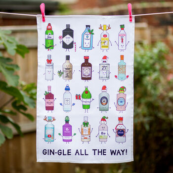 Funny Gin Christmas Tea Towel, 3 of 6