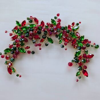 Red And Green Festive Hair Vine, 6 of 8