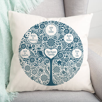 Personalised Circle Family Tree Cushion, 10 of 11
