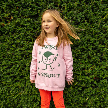 Twist And Sprout Girls' Christmas Jumper, 2 of 4