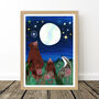Full Moon Woodland Animal Print, thumbnail 3 of 6