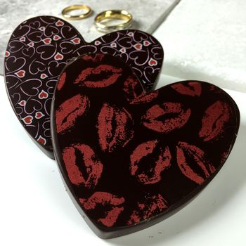 Dark Chocolate Hearts With Hearts And Kisses, 2 of 4