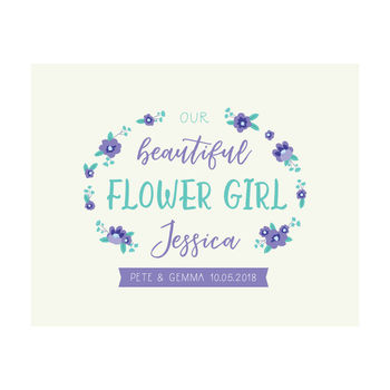 Flower Girl Keepsake Thank You Gift Print, 2 of 5