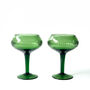 Set Of Two Line Cut Emerald Martini Glasses, thumbnail 2 of 2