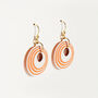 Cream And Orange Stripey Circular Earrings, thumbnail 3 of 6