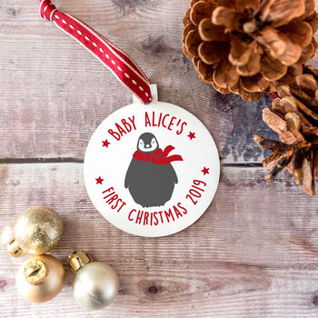 Baby's First Christmas Penguin Bauble, 4 of 8