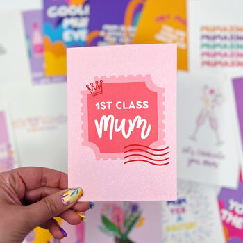 Mum Birthday Card 'First Class Mum', 2 of 6