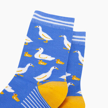 Geese And Goslings Bamboo Socks In Blue, 4 of 4