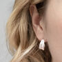 Sterling Silver Feather Hoop Studs, thumbnail 1 of 4
