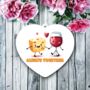 Cute Cheese And Wine Love Decoration, thumbnail 1 of 2