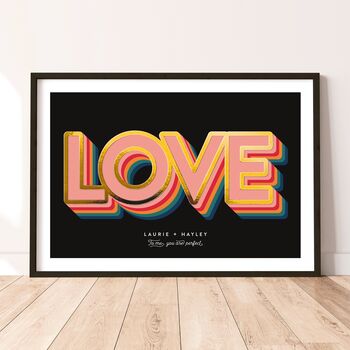 Love Rainbow Metallic Typography Art Print, 3 of 6