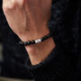 Personalised Men's Infinity Anniversary Sterling Silver And Black Onyx Bead Bracelet, thumbnail 2 of 4