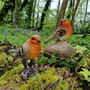 Pair Of Cute Robin Red Breast Garden Ornaments, thumbnail 1 of 9