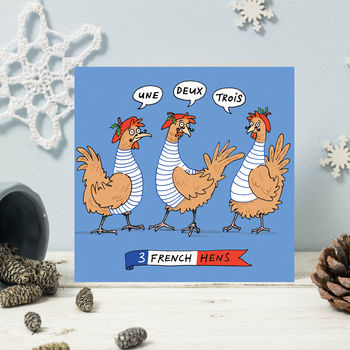 Three French Hens Christmas Cards, 2 of 2