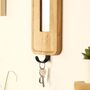 Solid Oak Wall Mirror With Key Hooks – Hallway Key Holder, thumbnail 4 of 8