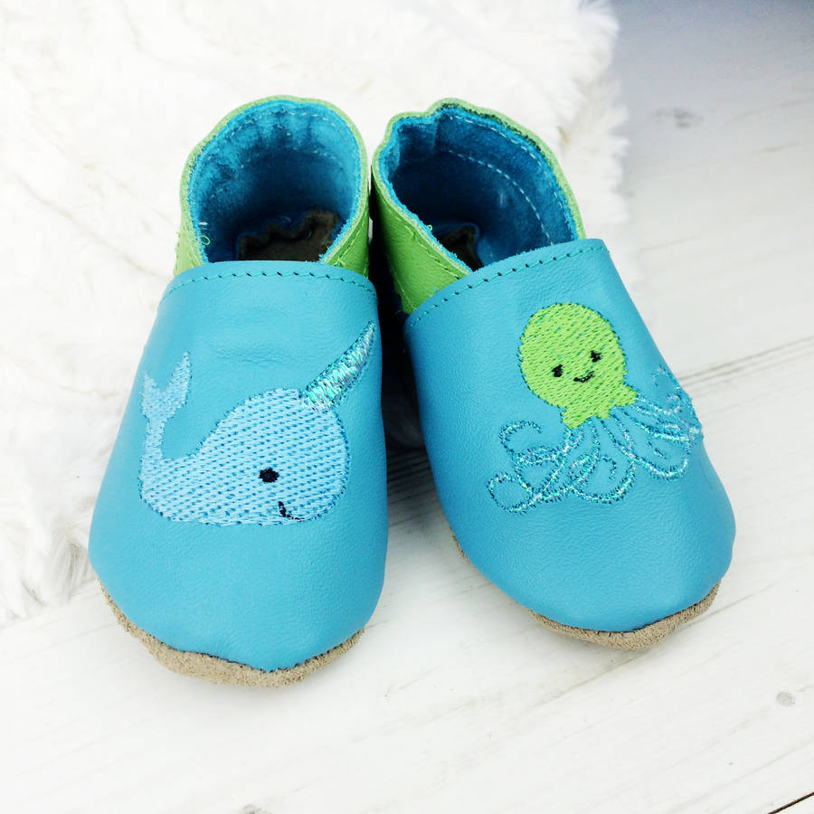 Personalised Narwhal And Squid Baby Shoes, 1 of 6