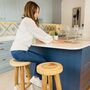 Natural Wood Bar Stool With White Legs, thumbnail 4 of 5