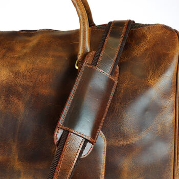 Personalised Buffalo Leather Weekender Bag, 8 of 12