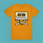 Music Cassette Tape Skull Design Adult Men's T Shirt, thumbnail 4 of 8