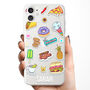 Personalised Food Stickers Name Clear Phone Case, thumbnail 1 of 5