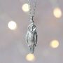 Barn Owl Silver Necklace, thumbnail 1 of 8