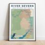 Personalised River Severn Art Print Map, thumbnail 3 of 10