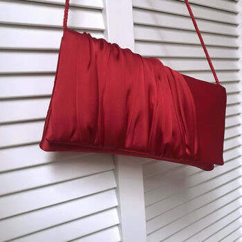 Red Satin Clutch Handbag Ella, 4 of 7