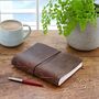 Personalised Brown Buffalo Leather Elastic Tie Journal, thumbnail 1 of 8