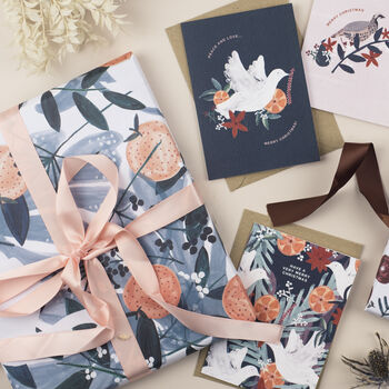 Christmas Swans And Oranges Wrapping Paper, 2 of 3