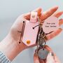 Pink Faux Leather Baby Photo And Message Keyring, thumbnail 3 of 4