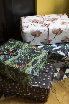 'Forest Flight' Pack Of Luxury, Recycled Wrapping Paper, 7 of 12