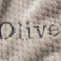 Embroidered Grey Furry Waffle Blanket, thumbnail 3 of 4