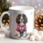 Personalised Welsh Springer Spaniel In Christmas Jumper Mug, thumbnail 1 of 2