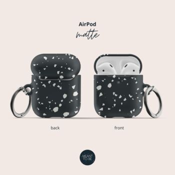 Black Terrazzo Air Pods Case With Keychain, 5 of 5