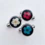 Cufflinks Real Flowers Hand Made Black 10mm, thumbnail 1 of 9