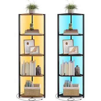 Five Tier Corner Shelf With Adjustable LED Lights, 6 of 6
