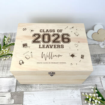 Personalised Doodle 'Class Of 2026' Leavers Memory Box, 4 of 12