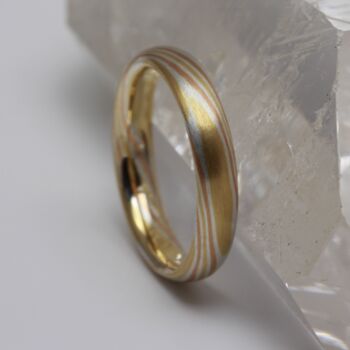 Handmade 18ct Gold And Silver Mokume Gane Wedding Ring, 4 of 5