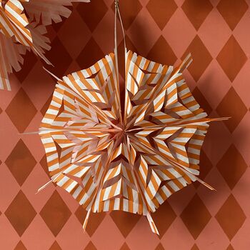 Orange And White Stripy Paper Fan Decoration Kit, 3 of 6