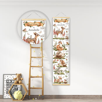 Personalised Woodland Forest Animals Height Chart, 2 of 5