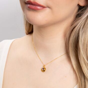 Personalised Gold Plated Sterling Silver June Birthstone Alexandrite Pendant Necklace, 3 of 11