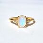Rainbow Moonstone Ring In Sterling Silver And Gold, thumbnail 2 of 9